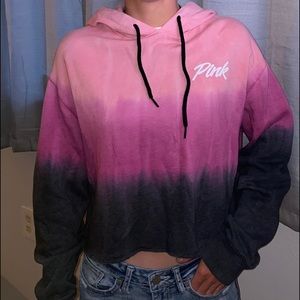 Pink Ombré crop sweatshirt.